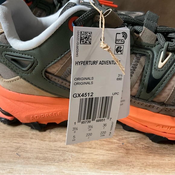 New! Women’s Adidas Hyperturf Adventure W 5 Green Orange Sneakers Hikers Hiking - Picture 10 of 12